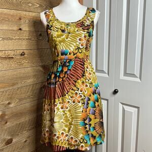 Anthropologie Edme & Esyllte Lappula Dress Silk Multicolor Floral Size 0